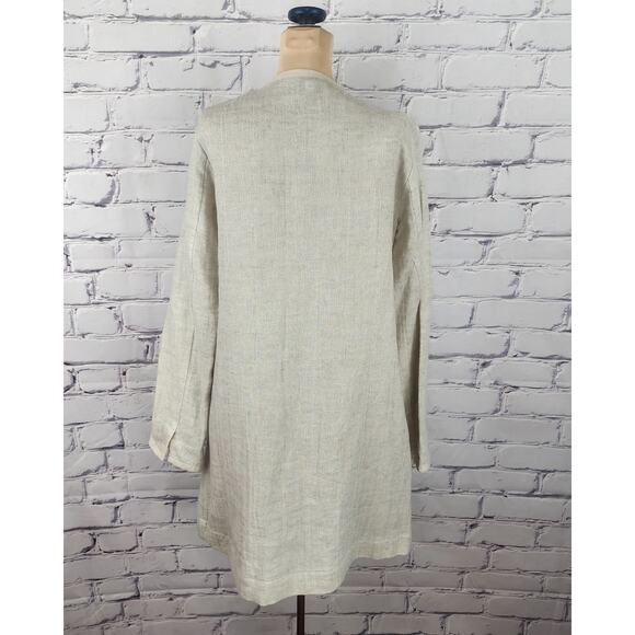 Eileen Fisher Cardigan Womens XS Cotton Linen Tie Front Lightweight corpcore - Picture 2 of 6